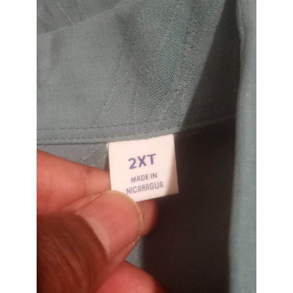 New Roundtree & Yorke Caribbean Tall Man 2XT Blue Floral Print Button Shirt Blue - Picture 11 of 14